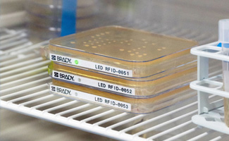 LED labels on test bottles